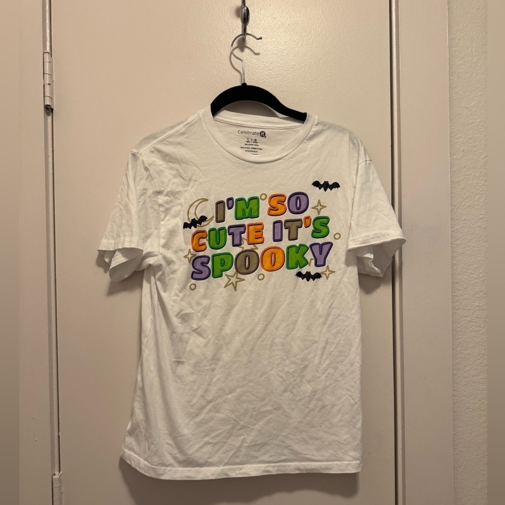 I’m so cute it’s spooky Kids Youth Large White Halloween T-Shirt